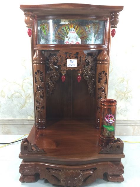 Bàn thờ ông địa gỗ tràm 48x48x81 (Ngang x Sâu x Cao)